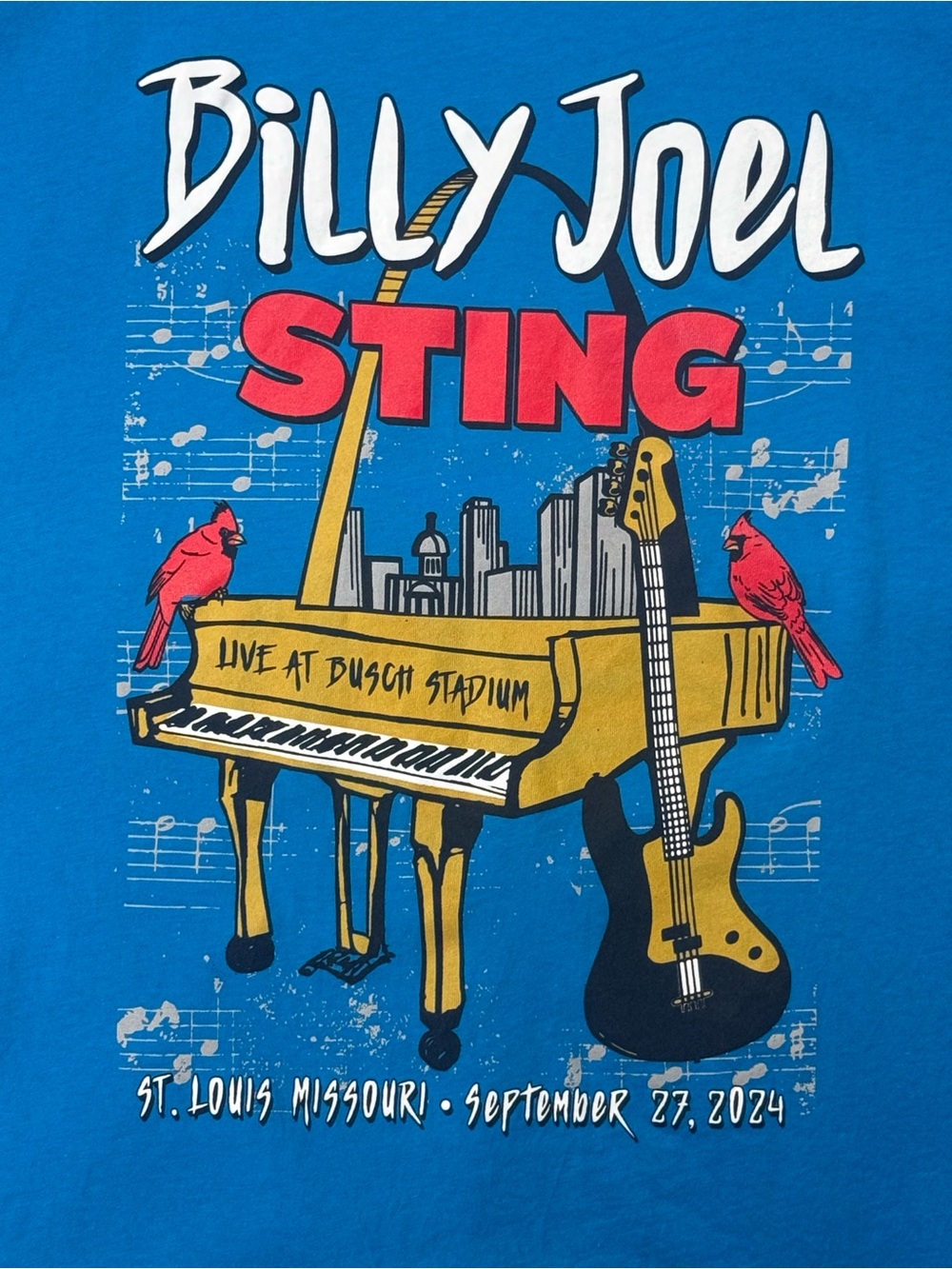 Royal Apparel Billy Joel Sting Live At Busch Stadium Graphic T-shirt XL 23”